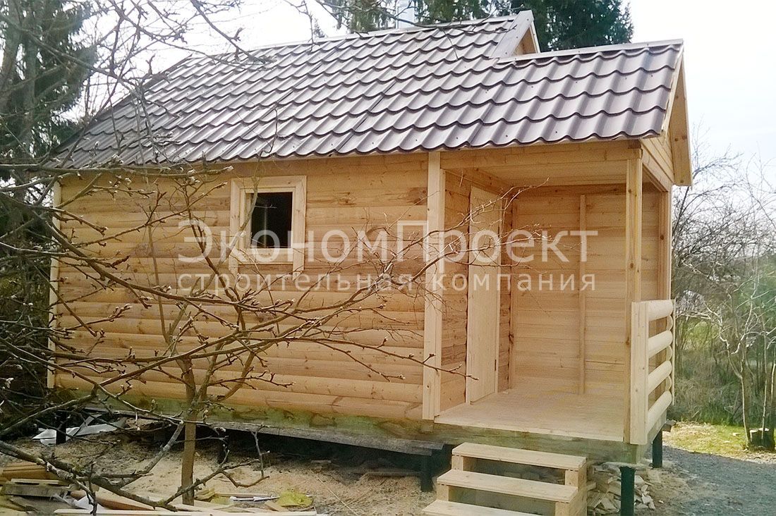 Баня из бруса 4x4 с крыльцом Б-10