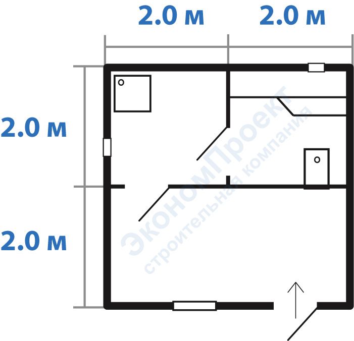 Планировка бани из бруса 4х4 под ключ