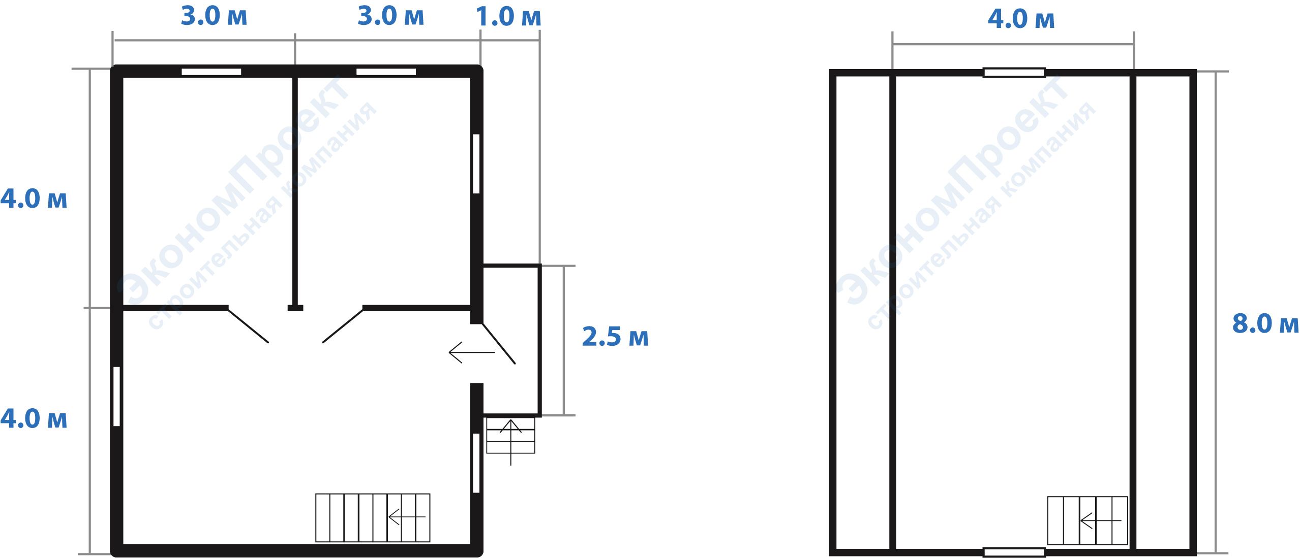 Планировка дачного дома 6х8 с мансардой