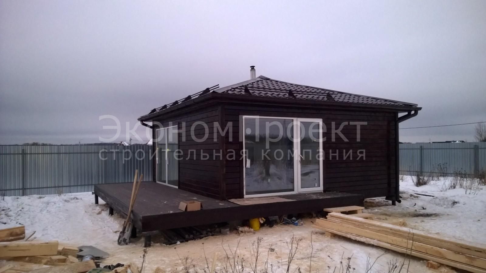 Баня из бруса 6х6 с подиумом Б-13