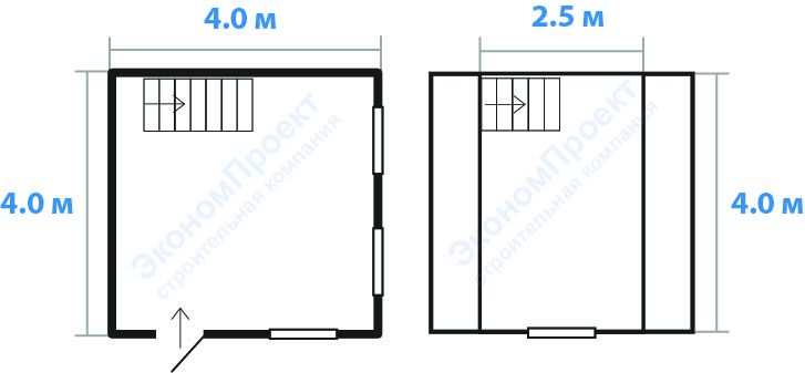Домик 4х4, с жилой мансардой, крыша ломаная