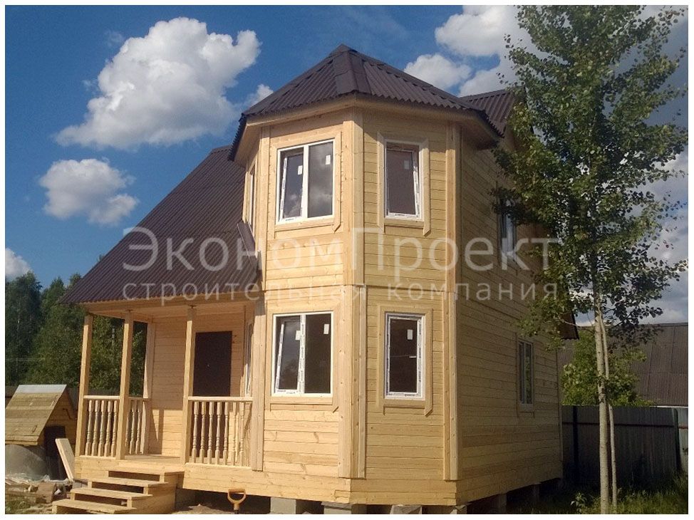 Дом из бруса 6х7 с эркером (Д-13)