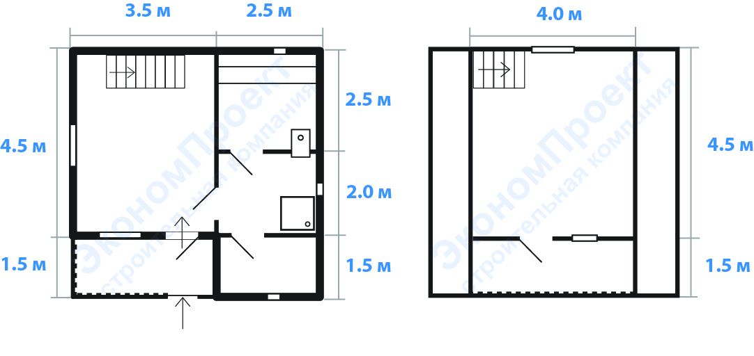 Планировка бани 6х6 из бруса с мансардой под ключ