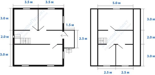 Дом из бруса 7х8 под ключ, с мансардой 2 этажа, крыша ломаная